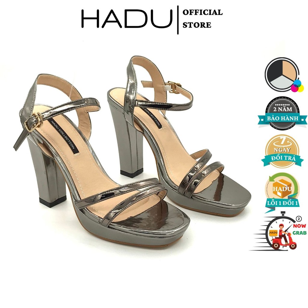 Sandal gót trụ HADU G1017 đế đúp 2 quai mảnh