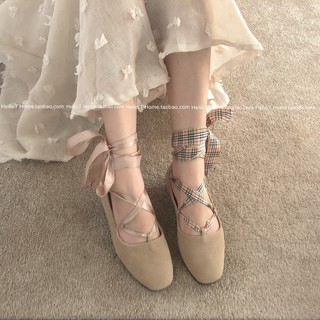 (3 MÀU) GIÀY BÚP BÊ NỮ DA LỘN MÚA BA LÊ QUAI DÂY BUỘC