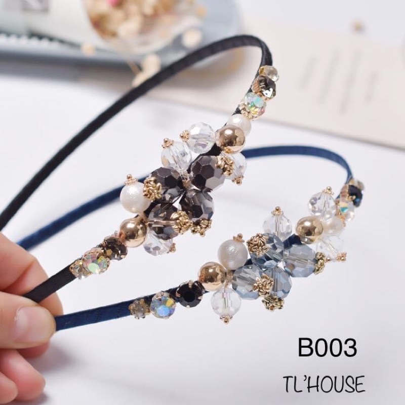 Băng Đô Cài Tóc Đính Đá TlHouse B003 Hàn Quốc Handmade Cao Cấp