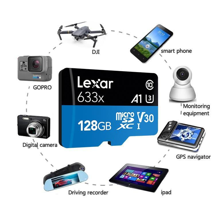 Thẻ nhớ Lexar 512Gb / 256Gb / 128Gb 633x MicroSDHC UHS-I Class 10 A1 U3 100MB/s + Adapter