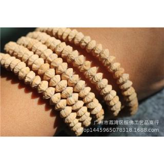 Chuỗi hạt bồ đề 108 hạt 7mm 108 họa tiết hoa sen vàng