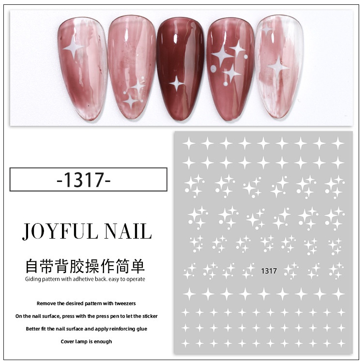 Miếng Dán Trang Trí Móng Tay Siêu Mỏng Họa Tiết Đám Mây / Trái Tim 3D