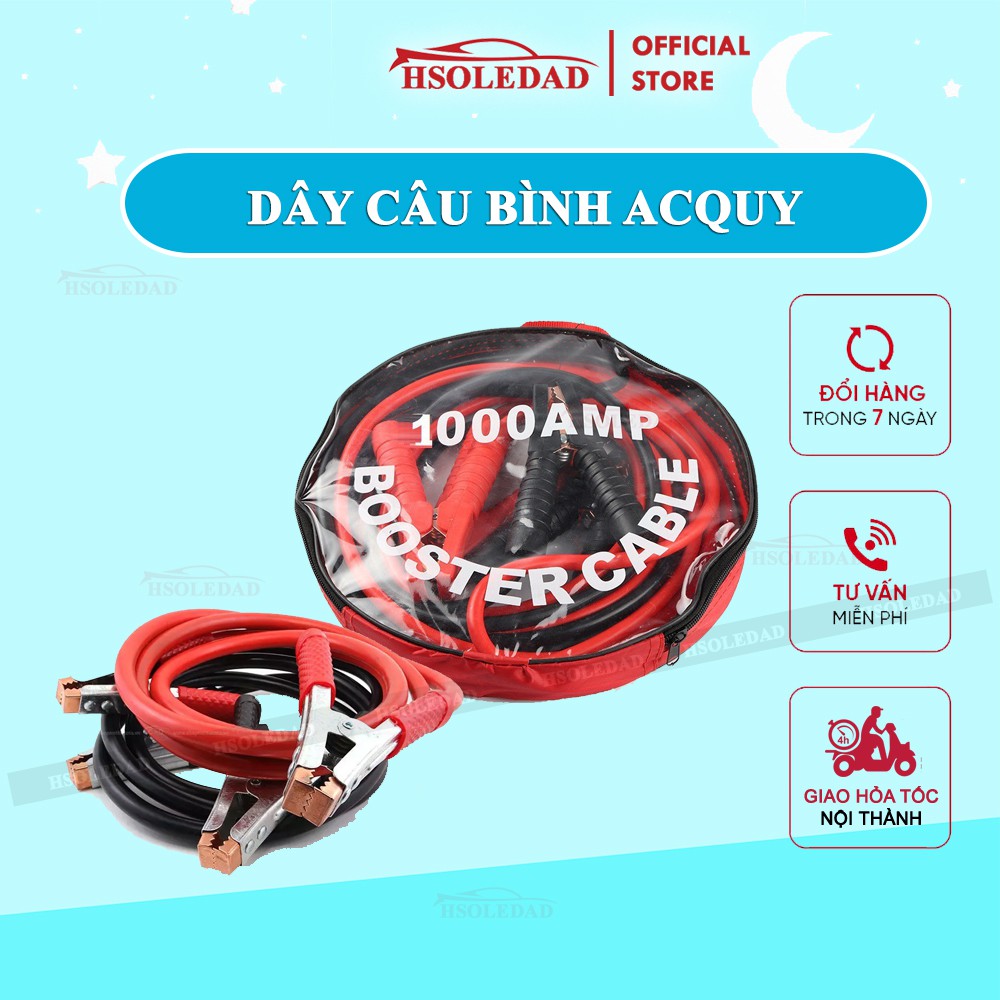 Bộ dây câu bình ắc qui 500A; 1000A lõi đồng lớn.