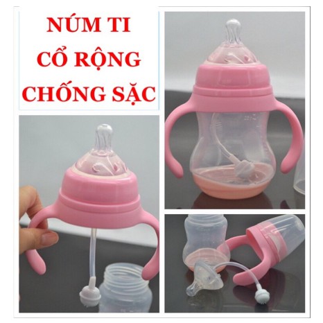 Mẫu Mới - Núm Ti Có Van Chống Sặc Để Thay Thế Bình Sữa Cổ Rộng Pigeon,Lansioh,Toom,Wesser,Chuchu