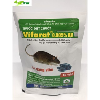 Thuốc diệt chuột Vifarat 0.005%AB - Bả dạng viên (10 viên/gói)