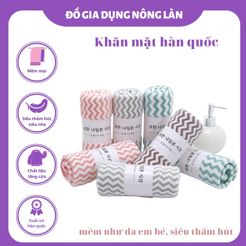 khăn mặt hàn quốc cotton NL Shop, khăn mặt lông cừu cao cấp siêu thấm nước