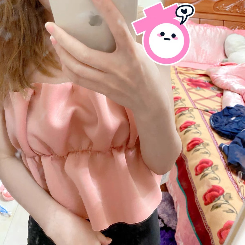 [Sẵn Hàng]♥️Áo Quây Croptop Ống Bèo Hồng(ảnh thật)Fzsize Dưới 55kg Pink Croptop