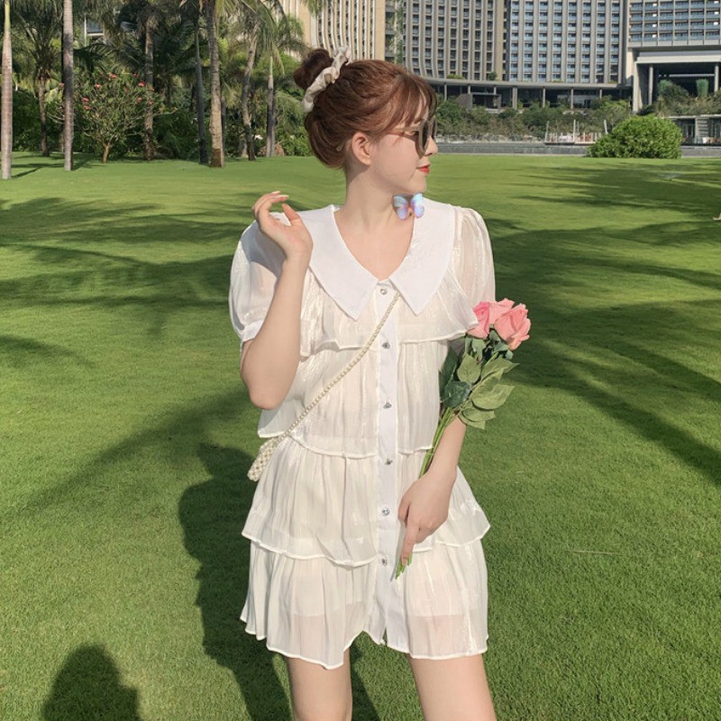 [Mã WAMT1505 giảm 10K đơn 0K] sẵn JANE Váy tầng suông voan Poly tiểu thư chất đẹp y hình HÀNG QUẢNG CHÂU | BigBuy360 - bigbuy360.vn