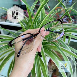 Gọng kính cận nam nữ mắt vuông nửa viền kim loại mi nhựa Gallea 1585 màu sắc thời trang
