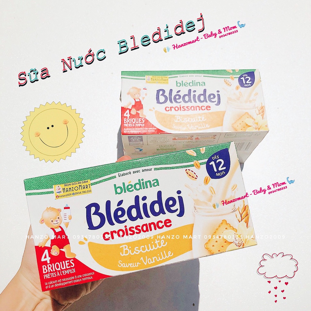 Sữa nước Bledina nội địa Pháp lốc 4 hộp( 250ml*4) Date T11,12/2022