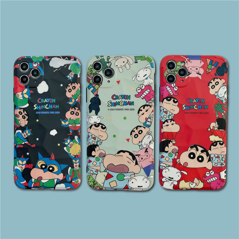 Couple Shell IPhone Case Ins Personality Creative Fashion Cartoon Funny Crayon Shin-Chan Online Celebrity Same Style for iPhone12 Iphone11 PRO MAX X XS MAX Xr Iphone8/SE2 Iphone7plus Soft Case Fall-proof Case
