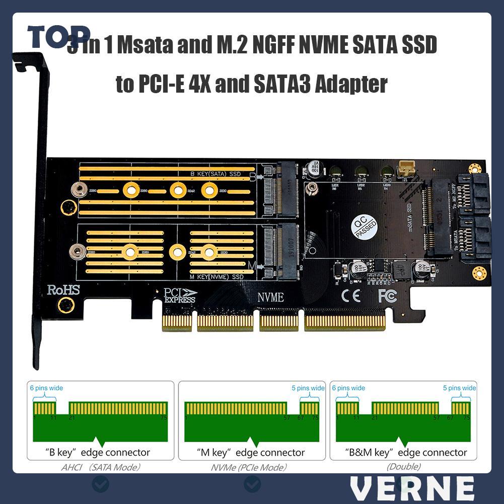 Ổ Cứng 3 Trong 1 Msata Pcie M.2 Ngff Nvme Sata Ssd Sang Pci Express 4x Sata3 Apapter | BigBuy360 - bigbuy360.vn