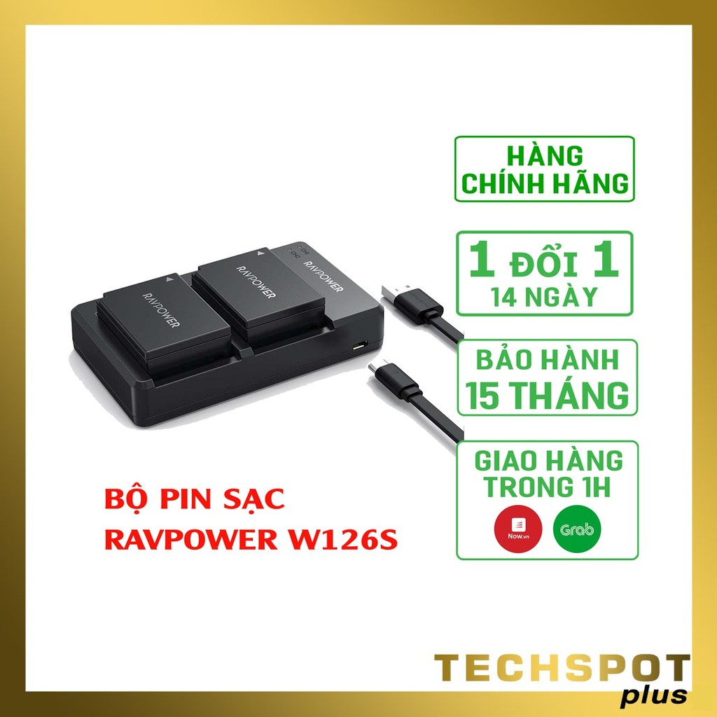 Bộ 2 pin 1 sạc Fujifilm NP-W126S Ravpower RP-BC023-Chính Hãng