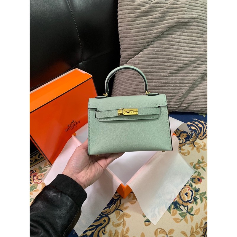 Túi xách nữ da thật cao cấp Hermes Kelly HM mini size 19