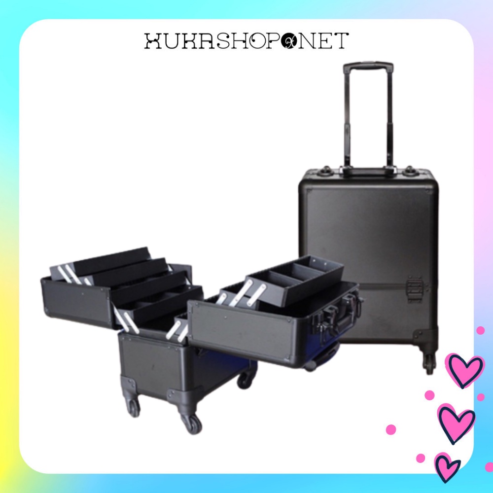 Cốp đựng đồ trang điểm cá chân cao cấp dạng vali kéo chuyên nghiệp 36 x 23 x 44 cm