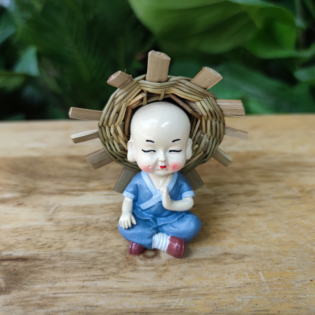 Bộ 4 chú tiểu hòa thượng đội nón cao 8cm có bán lẻ chú tiểu