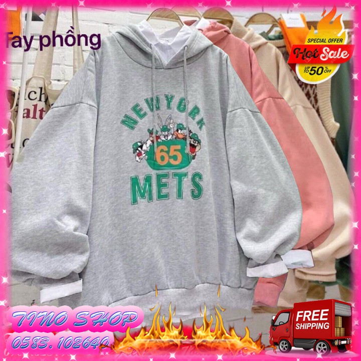 ÁO HOODIE - ÁO KHOÁC NỈ NGOẠI Cánh Dơi Tay Phồng (HD2100 - Ảnh Thật) (Tino Shop)