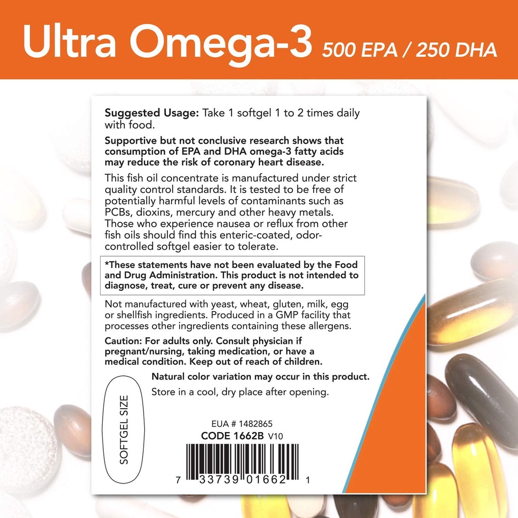 Ultra Omega 3 | Now Ultra Omega 3 [90-180 Viên] - Omega 3 Hàm Lượng Cao - Dầu Cá Vitamin Bổ Mắt Sáng Mắt - Chính Hãng