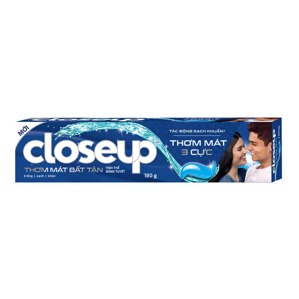Kem đánh răng dạng gel giúp sạch khuẩn Closeup 180g cho hơi thở thơm mát dài lâu - Tinh thể băng tuyết
