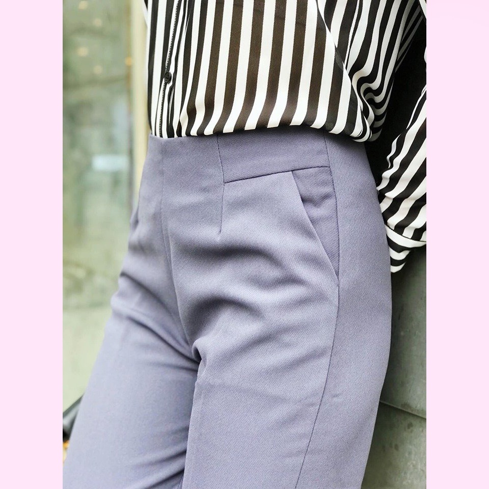 Quần Baggy Nữ Khóa Kéo Bên Hông Dài 9 Tấc Cực Xinh