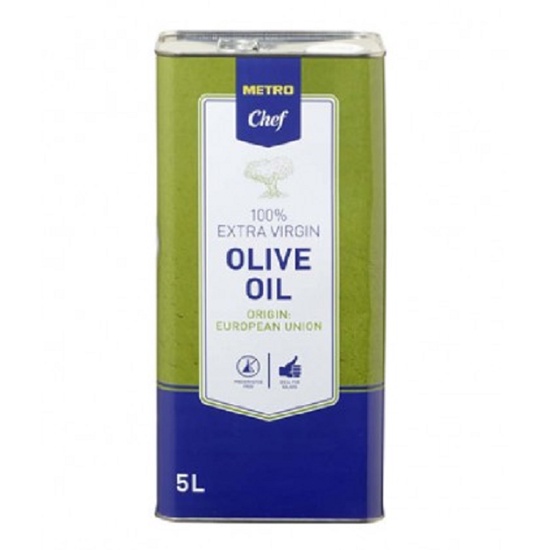 [CAN LỚN 5 Lít – EXTRA VIRGIN] DẦU Ô LIU NGUYÊN CHẤT [Italia] METRO CHEF Olive Oil (cff)