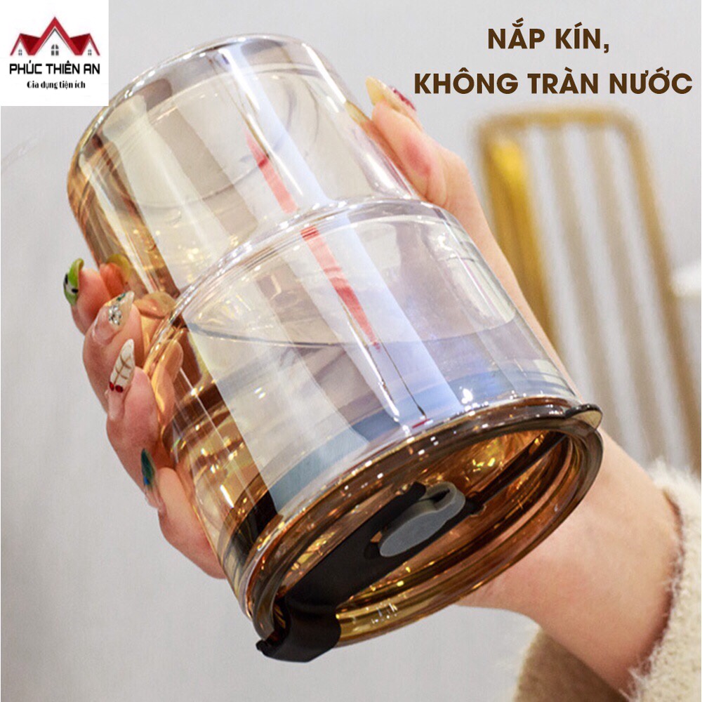 Ly, cốc thuỷ tinh uống nước có ống hút - Sang trọng, siêu bền, tiện dụng