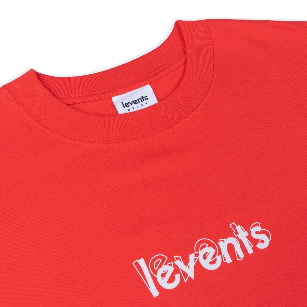 Áo Thun LEVENTS VELVET MINI POPULAR LOGO/ RED Tặng Kèm Túi Tote Hoặc Túi Giấy Khi Mua Từ 2SP Levents)