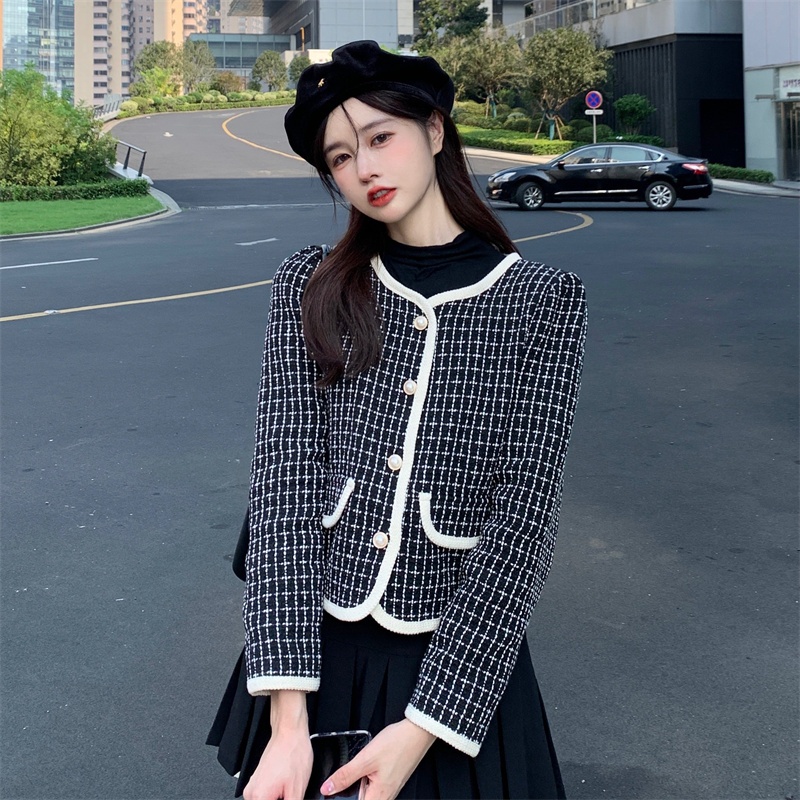 [ORDER] Áo khoác dạ tweed kẻ caro, 2 túi, viền áo nổi bật (có ảnh thật) AO039 SHOP ICC | BigBuy360 - bigbuy360.vn