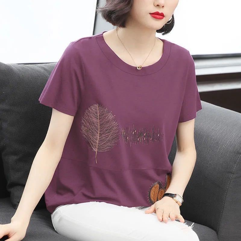 Áo Thun Tay Ngắn Cổ Tròn Dáng Rộng In Họa Tiết Thời Trang Cho Nữ