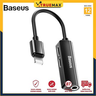 Bộ chuyển đổi âm thanh baseus l52 dành cho iphone chia cổng lightning sang aux 3.5mm - bh 12 t