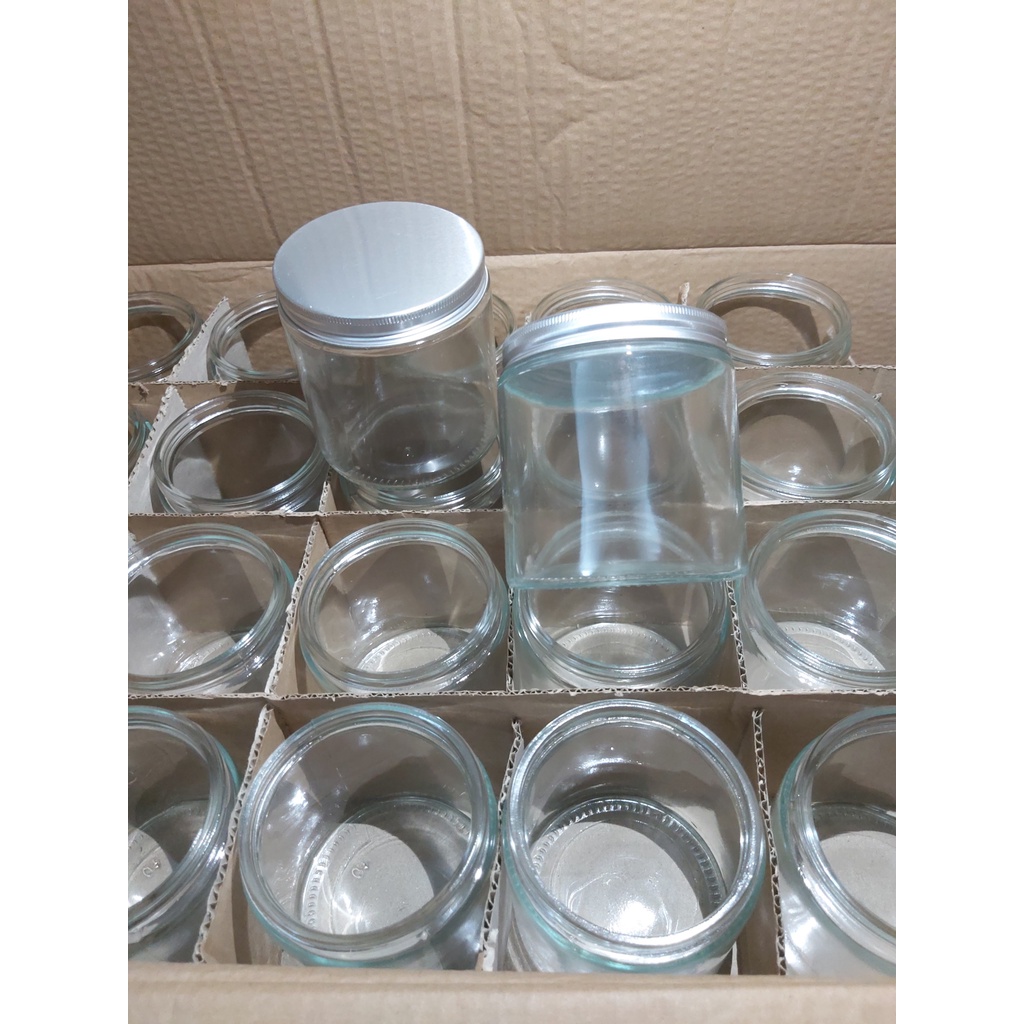 Hủ thủy tinh 500ml thân tròn nắp nhôm đựng hạt