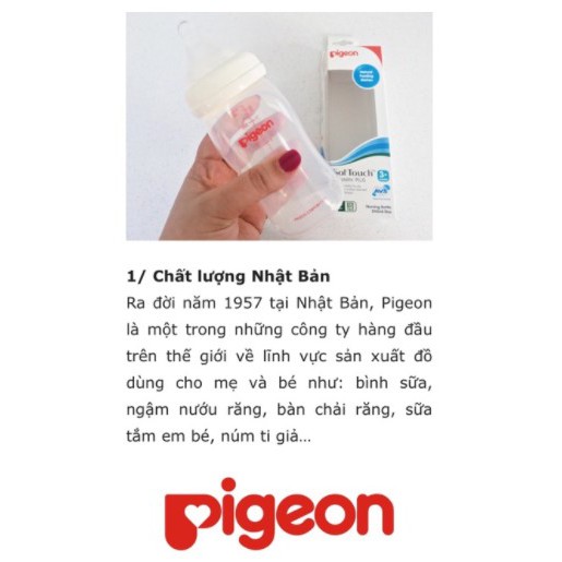 ??SIÊU SALE??Bình Sữa Pigeon Cổ Rộng PP Plus 160ML/260ML? HÀNG NHẬP KHẨU?