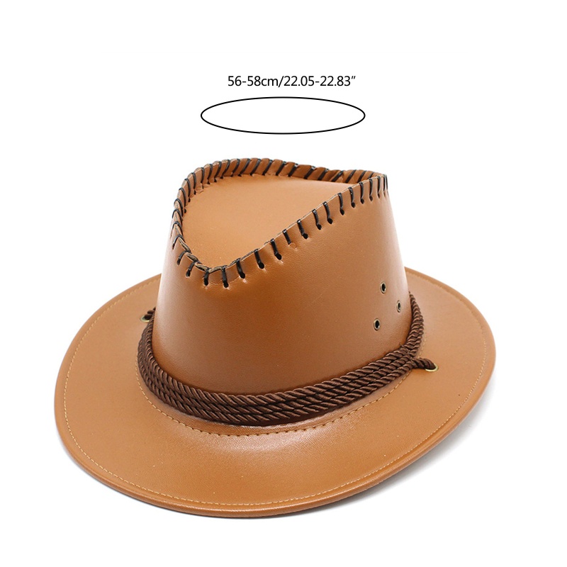 Mũ Cao Bồi Chống Gió Vành Rộng Có Dây Buộc Phong Cách Cao Bồi Phương Tây Tinh Tế ONERI Cho Unisex