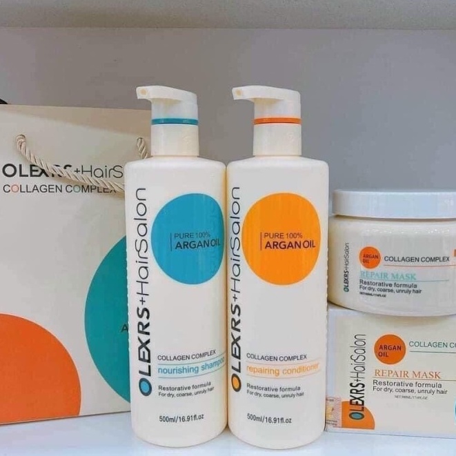 Bộ gội xả cao cấp Olexrs Hair Salon Argan oil 500ml