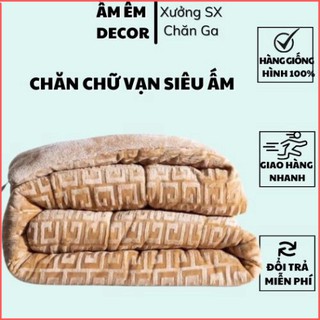 Chăn lông cừu chữ vạn đại hàn 3 lớp dày siêu ấm 3.5kg hàng nhập loại 1- ấm êm decor chăn chữ vạn siêu ấm