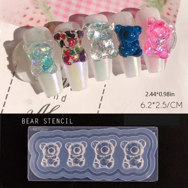 Khuôn Gấu Silicon-Gấu Nail