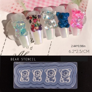 Khuôn Gấu Silicon-Gấu Nail