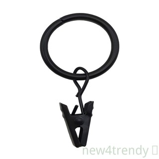 Bộ 10 khoen giữ rèm có kẹp gắn hình tròn bằng kim loại dùng treo rèm cửa chuyên dụng