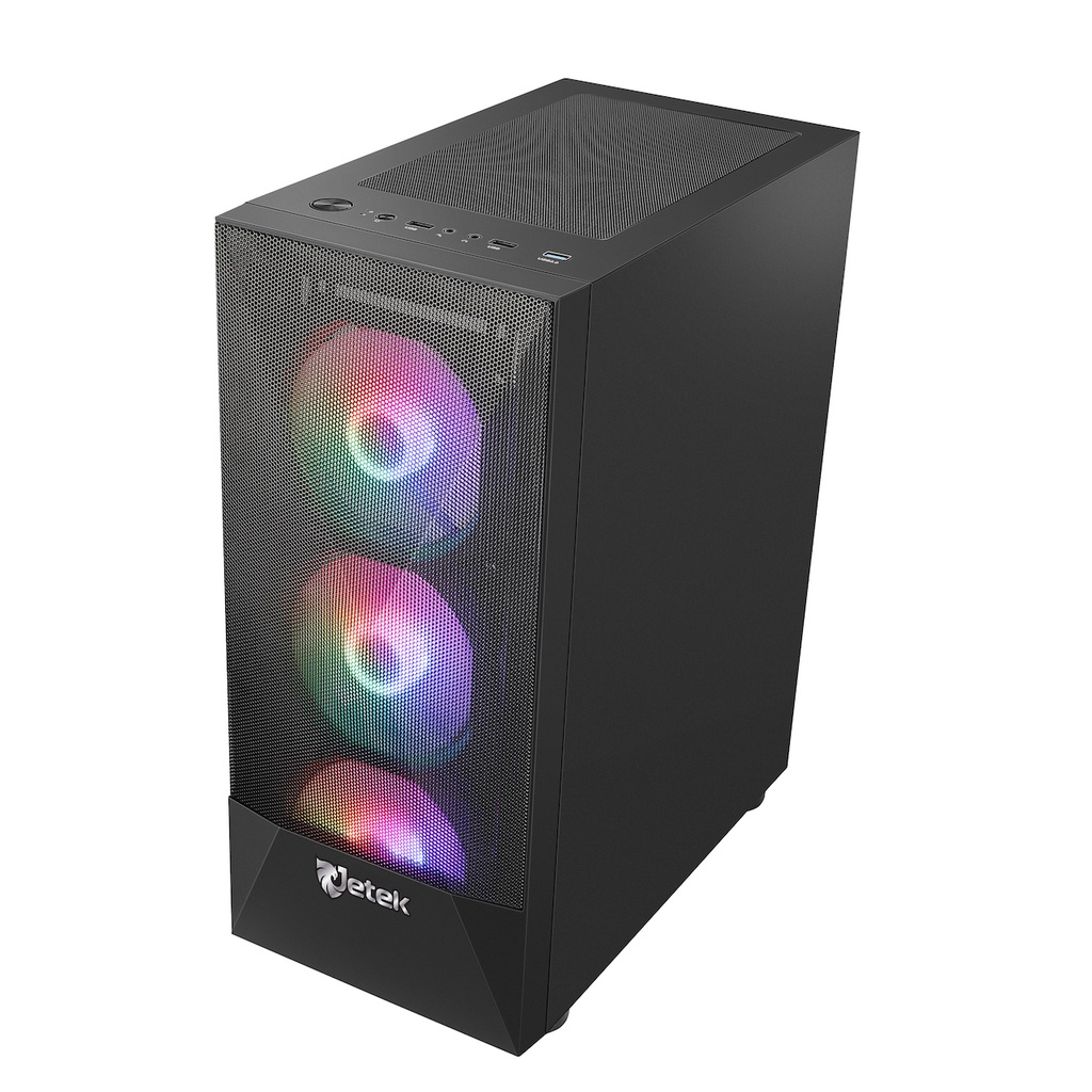 Vỏ case JETEK R3 BLACK (TẶNG KÈM 3 FAN RGB)