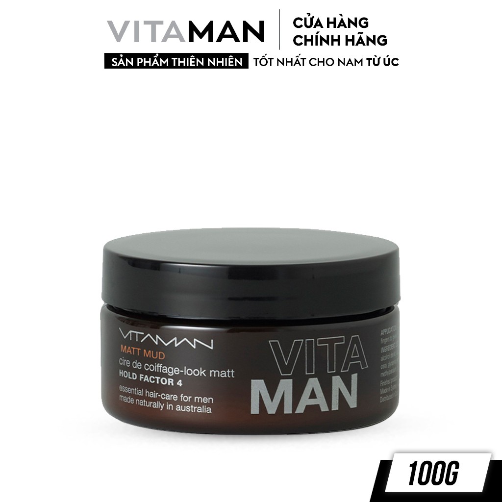 Sáp Bùn Vuốt Tóc Dành Cho Nam Vitaman Matt Mud 100g