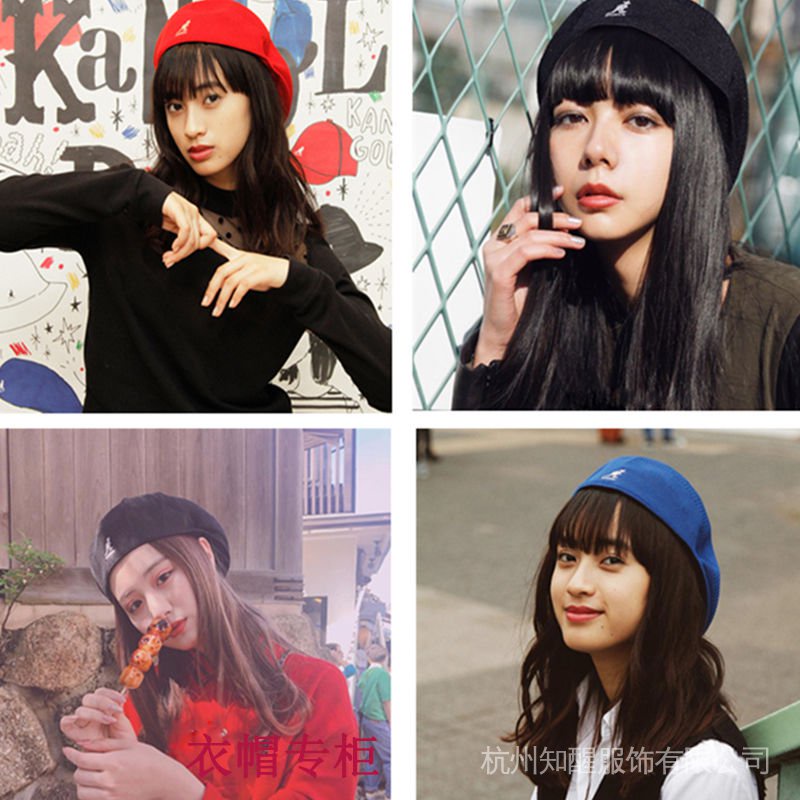 Mũ beret KANGOL phối lưới đẹp thanh lịch cho nam nữ