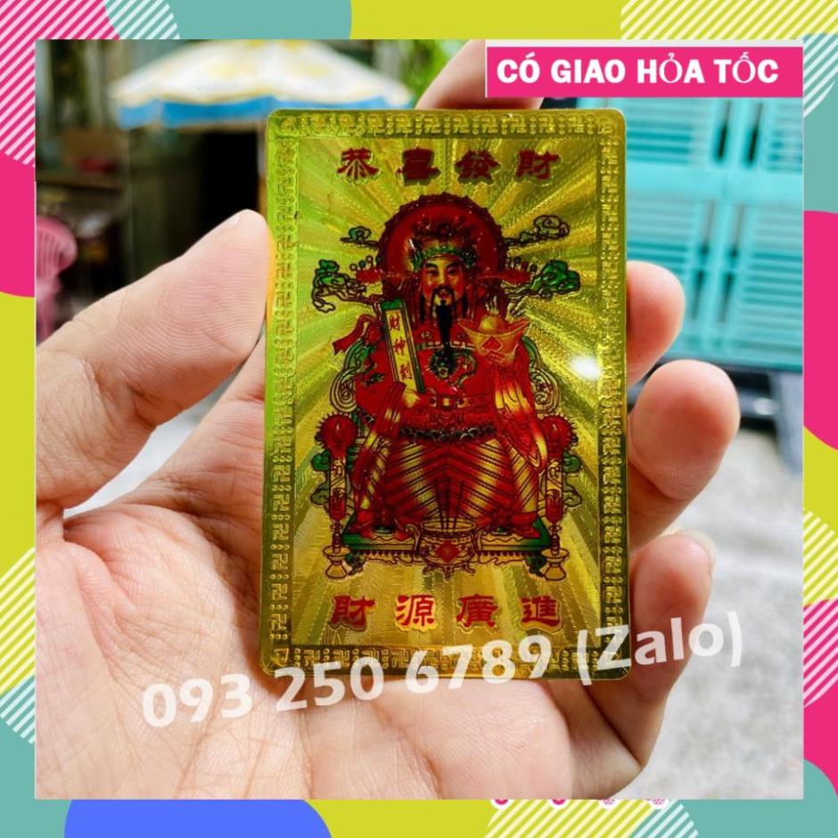 Thẻ Kim Bài Quan Thế Âm, Phật Thích Ca, Ngũ Lộ Thần Tài Khai Lộc, Thần Tài Triệu Công Minh Plastic Mạ Vàng Phong Thủy