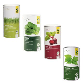 Combo: bột cỏ lúa mì - bột tầm ma - bột củ dền - bột cải bó xôi hữu cơ Raab