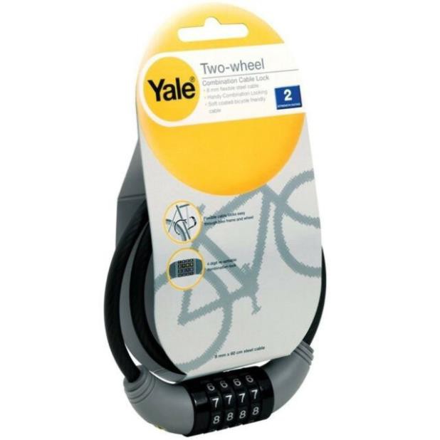 Khóa xe đạp Yale YCCL1/8, cáp dài 120cm- khóa số xe đạp