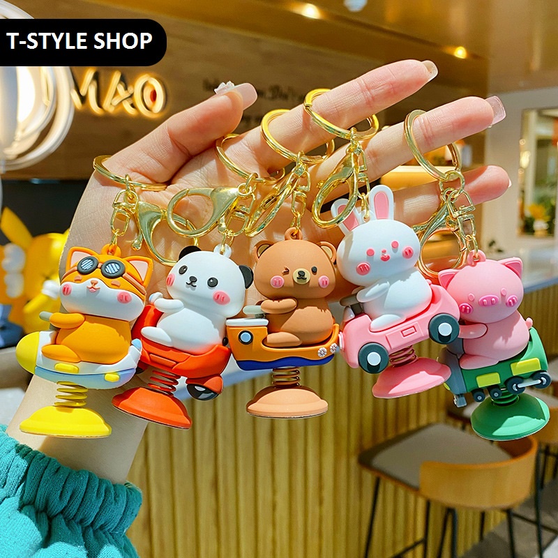 Móc khóa Gấu brown, chó shiba, thỏ cony, heo chơi thú nhúng