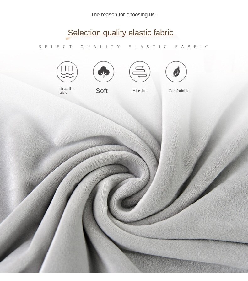 2 Áo bọc ghế ăn màu trơn co dãn chất vải nhung thoải mái