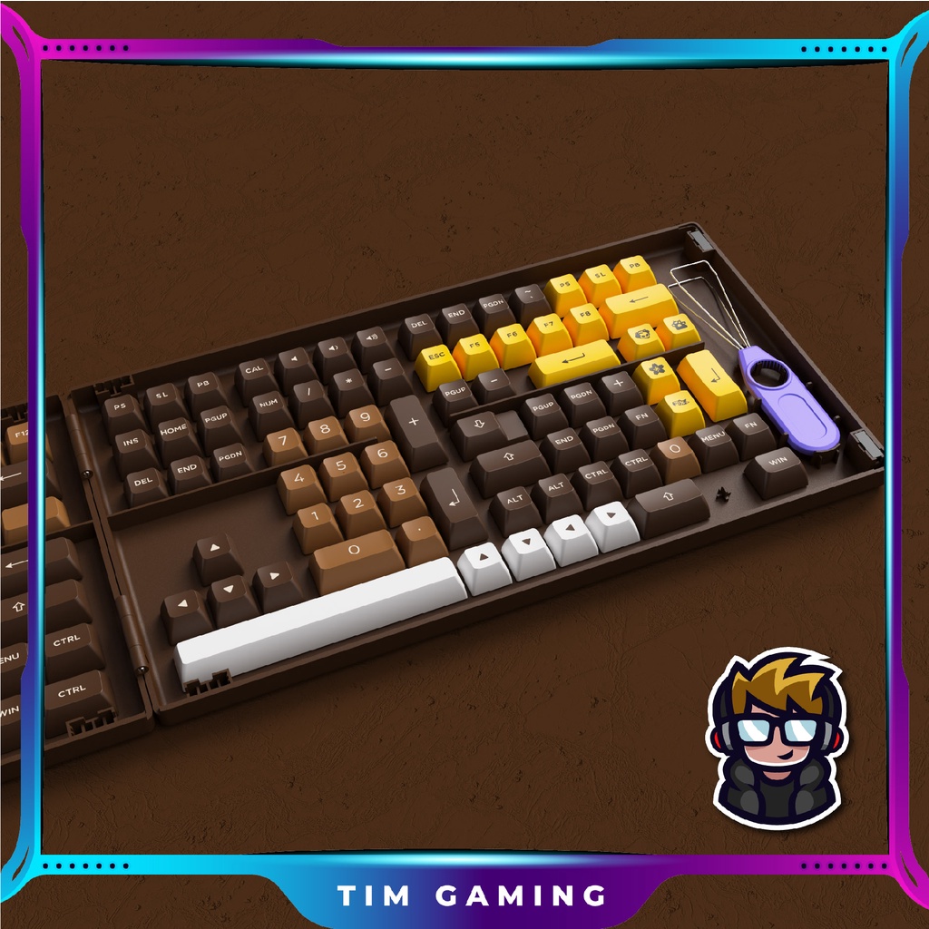 [Mã 254ELSALE giảm 7% đơn 300K] Bộ Keycap AKKO set – Chocolate (PBT Double-Shot/ASA profile/178 nút)