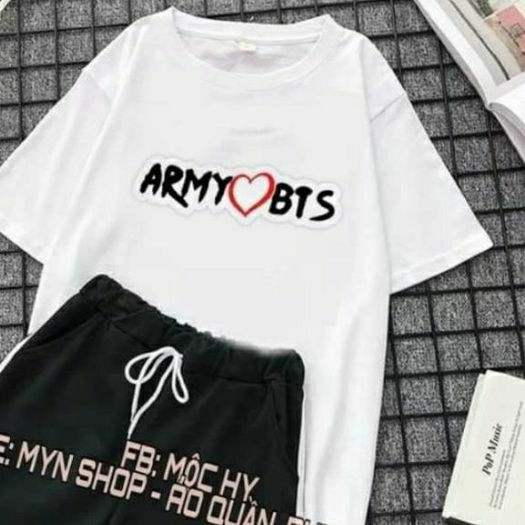 Áo Phông BTS 🎁 FREESHIP 🎁 Giảm Ngay 5k Khi Nhâp Mã [ AO BTS ] - Bộ Quần Áo BTS ARMY in áo theo yêu cầu fre có bảo hành