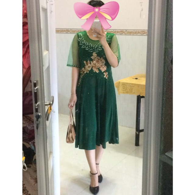 Đầm dạ hội trung niên form lửng BN12