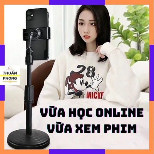 [Hàng Chuẩn Xịn]Giá Đỡ điện thoại Để Bàn Xoay 360, Tăng Giảm Chiều Cao, Giá đỡ Livestream TikTok